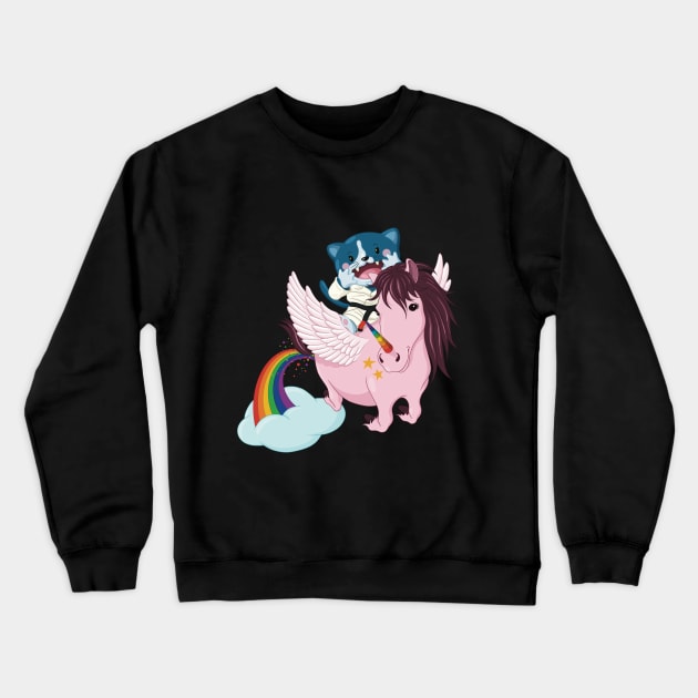 Unicorn rainbow fart Crewneck Sweatshirt by undersideland